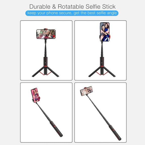 M18 Portable Selfie Stick Remote Control Mobile Phone Holder(Black Tarnish)