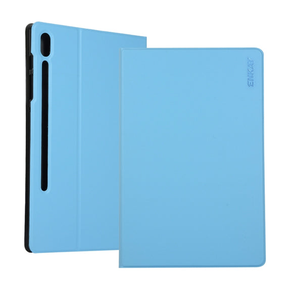 ENKAY Horizontal Flip PU Leather Case with Holder for Galaxy Tab S6 10.5 T860 / T865(Light Blue)