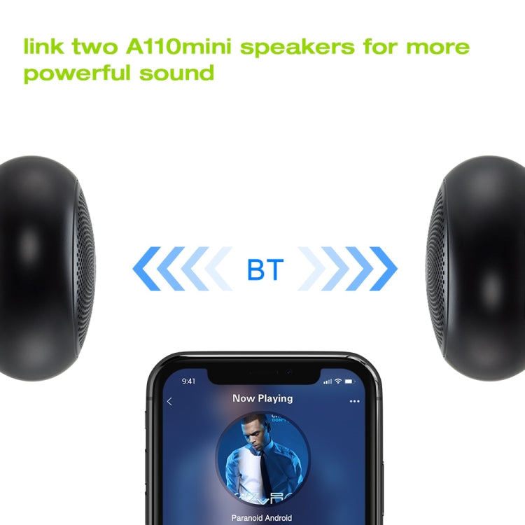 EWA A110mini High Hidelity Bluetooth Speaker Small Size High Power Bass, TWS Bluetooth Technology, Support TF(Grey)