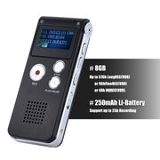 SK-012 8GB Voice Recorder USB Professional Dictaphone  Digital Audio With WAV MP3 Player VAR   Function Record(Purple)