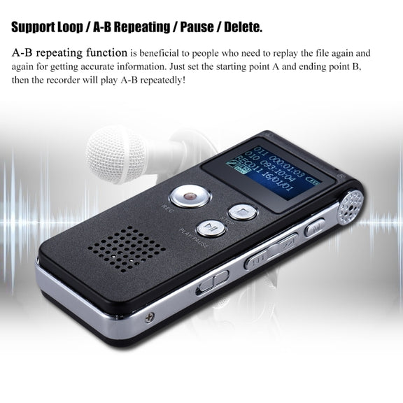 SK-012 8GB Voice Recorder USB Professional Dictaphone  Digital Audio With WAV MP3 Player VAR   Function Record(Purple)