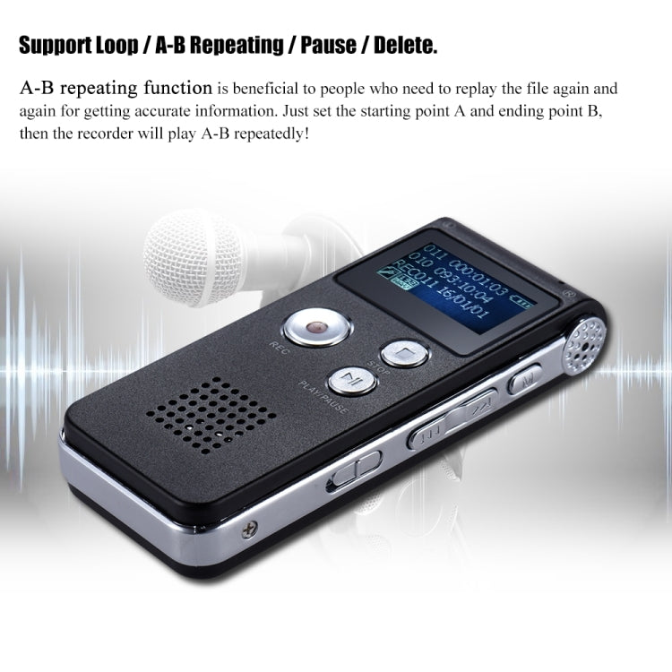 SK-012 8GB Voice Recorder USB Professional Dictaphone  Digital Audio With WAV MP3 Player VAR   Function Record(Purple)