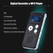 SK-012 8GB Voice Recorder USB Professional Dictaphone  Digital Audio With WAV MP3 Player VAR   Function Record(Purple)
