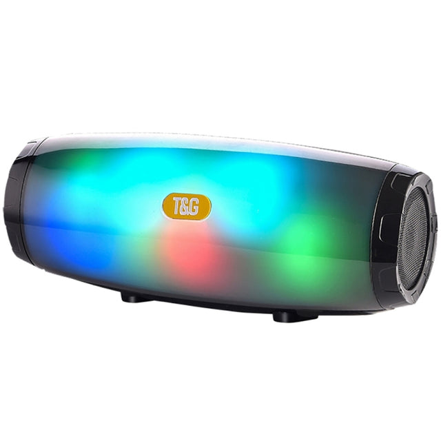 T&G TG165 5W*2 Portable Wireless Speaker Speaker With Dancing LED Flashing Light Mp3 AUX USB FM Radio Stereo Subwoofer(Black)