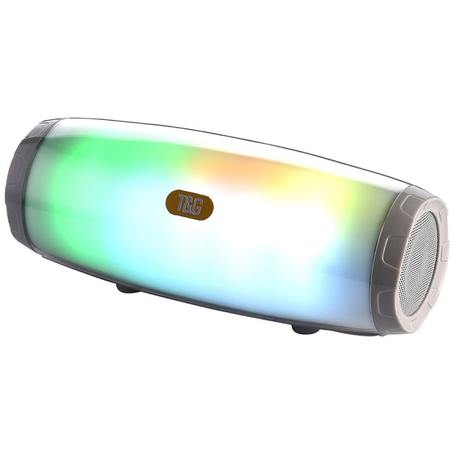 T&G TG165 5W*2 Portable Wireless Speaker Speaker With Dancing LED Flashing Light Mp3 AUX USB FM Radio Stereo Subwoofer(Grey)