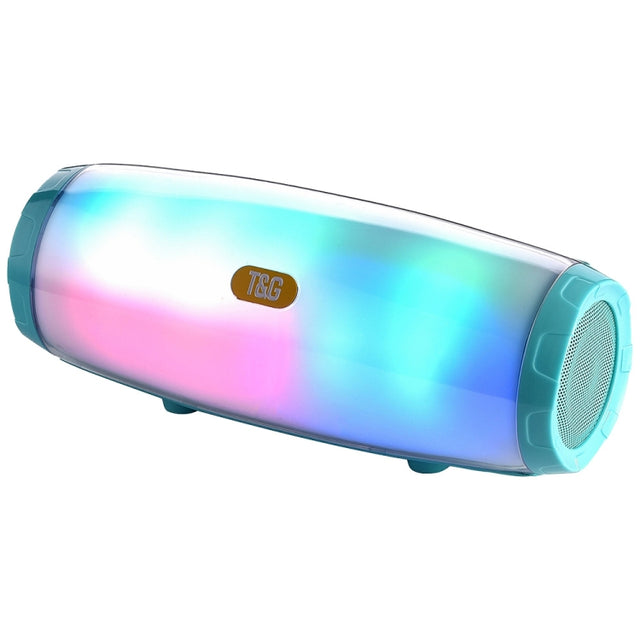 T&G TG165 5W*2 Portable Wireless Speaker Speaker With Dancing LED Flashing Light Mp3 AUX USB FM Radio Stereo Subwoofer(Green)