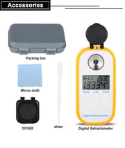 DR103 Digital Refractometer LCD Display Brxi Fruit Juice Sugar Meter Refractometer For Dextran Fructose Glucose Lactose Maltose
