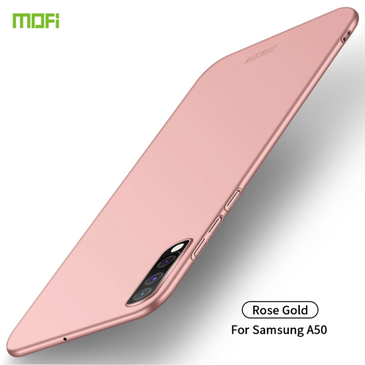 For Galaxy A50 MOFI Frosted PC Ultra-thin Hard Case(Rose gold)