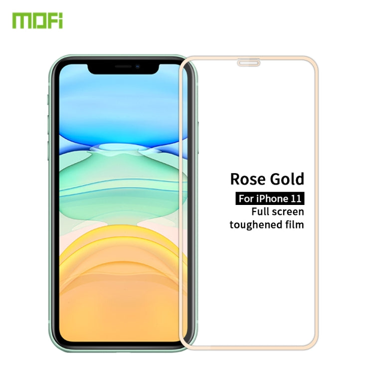 For iPhone 11 / XR MOFI 9H 2.5D Full Screen Tempered Glass Film(Rose gold)