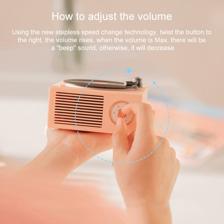 X10 Atomic Bluetooth Speakers Retro Vinyl Player Desktop Wireless Creative Multifunction Mini Stereo Speakers(Nordic Pink)
