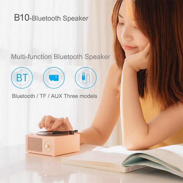 X10 Atomic Bluetooth Speakers Retro Vinyl Player Desktop Wireless Creative Multifunction Mini Stereo Speakers(Bamboo Spring Green)