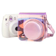Richwell Translucent PVC Camera Bag for Fujifilm Instax Mini 8 8+ 9 Cover Case with Shoulder Strap Gradient Pink Shell - Leather Bag by Richwell | Online Shopping South Africa | PMC TechLife | Buy Now Pay Later Mobicred
