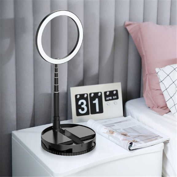 Portable Collapsible Studio-Level Professional Fill Light Mobile Phone Bracket LED Ring Light(Black)