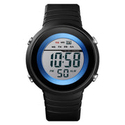 SKMEI 1497 Fashion Simple Backlight Single Display Electronic Watch Timing Alarm Watch(Blue White)