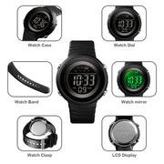 SKMEI 1497 Fashion Simple Backlight Single Display Electronic Watch Timing Alarm Watch(Blue White)