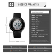 SKMEI 1497 Fashion Simple Backlight Single Display Electronic Watch Timing Alarm Watch(Black  White)