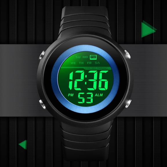 SKMEI 1497 Fashion Simple Backlight Single Display Electronic Watch Timing Alarm Watch(Black )