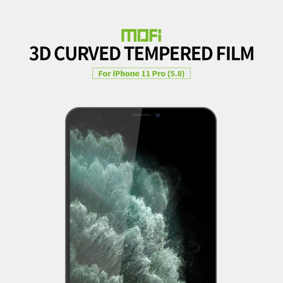 For iPhone 11 Pro Max MOFI 9H 3D Explosion-proof Curved Screen Tempered Glass Film(Black)