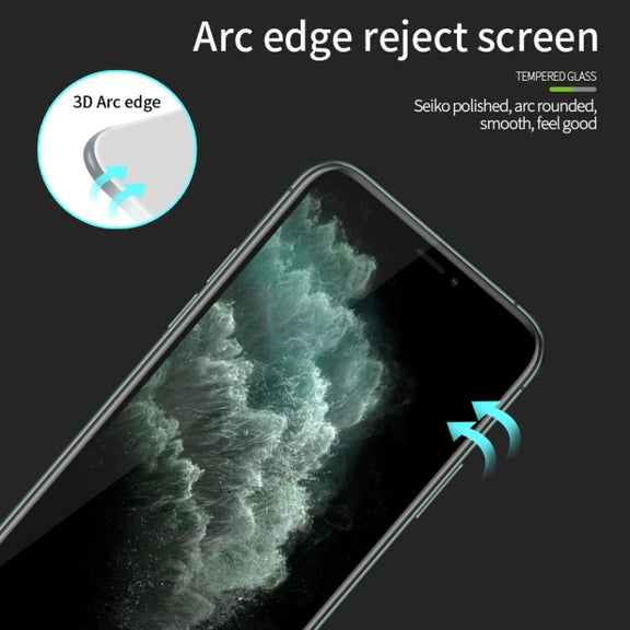 For iPhone 11 Pro Max MOFI 9H 3D Explosion-proof Curved Screen Tempered Glass Film(Black)