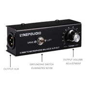 B012 Professional Stereo Signal Converted to Microphone Balanced Signal Output