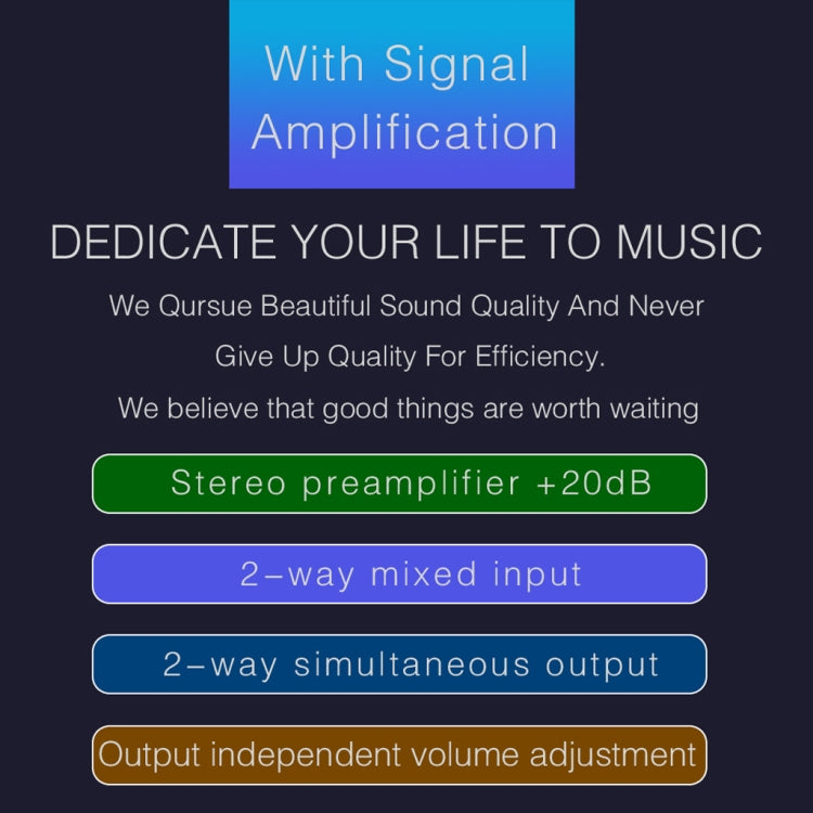 B015 Front Stereo Signal Amplifier Booster Headphones Speaker Amplifier Headset Dual-Audio Source