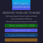 B015 Front Stereo Signal Amplifier Booster Headphones Speaker Amplifier Headset Dual-Audio Source