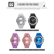 SkMEI 1553 Women LED Color Light Transparent Water-resistant Watch Inlaid With Water Drill(Blue)