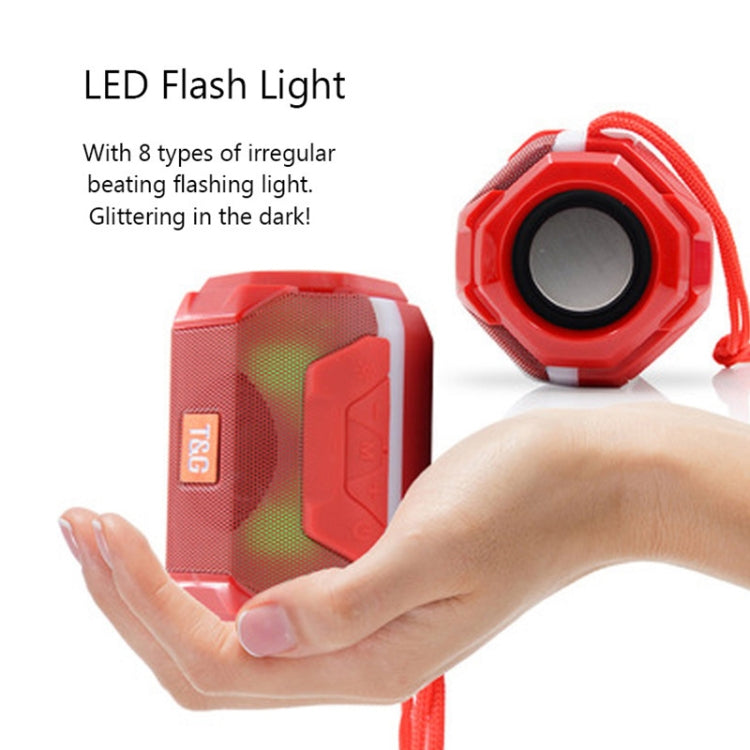 T&G TG162 LED Stereo Portable Bluetooth Speaker Mini Wireless Speaker Subwoofer(Red)