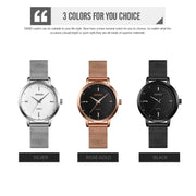 SKMEI 1528 Simple Fashion Lady Watch Casual Netting Scale(Black)