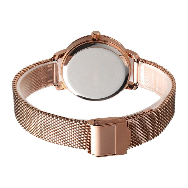 SKMEI 1528 Simple Fashion Lady Watch Casual Netting Scale(Silvery)