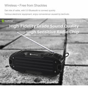 New Rixing NR907 Portable Stereo Surround Soundbar Bluetooth Speaker with Microphone, Support TF Card FM(Black)