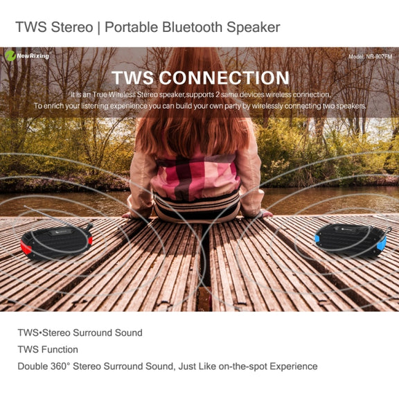 New Rixing NR907 Portable Stereo Surround Soundbar Bluetooth Speaker with Microphone, Support TF Card FM(Yellow)