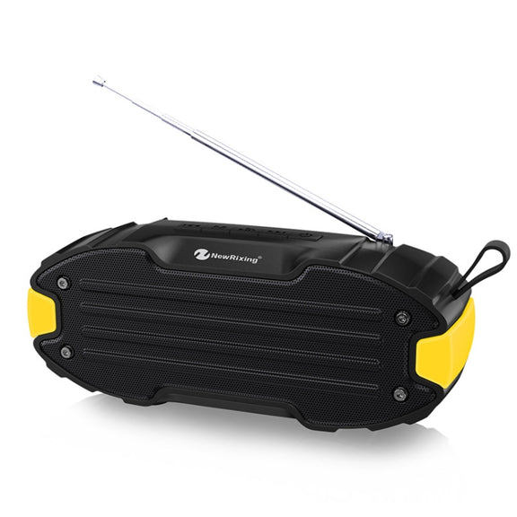 New Rixing NR907 Portable Stereo Surround Soundbar Bluetooth Speaker with Microphone, Support TF Card FM(Yellow)