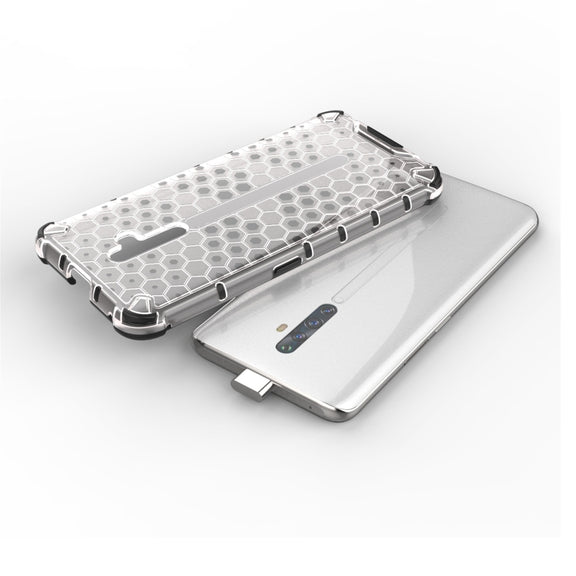 For Oppo Reno2 Z Shockproof Honeycomb PC + TPU Case(White)
