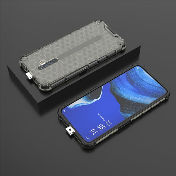 For Oppo Reno2 Z Shockproof Honeycomb PC + TPU Case(White)