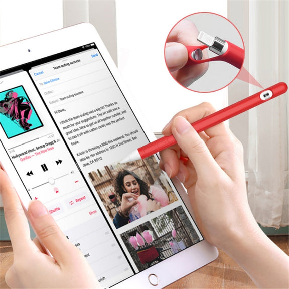 Suitable For Apple Pencil1 Generation StylusTouch Pen Silicone Protective Cover Pen Cap(Black)