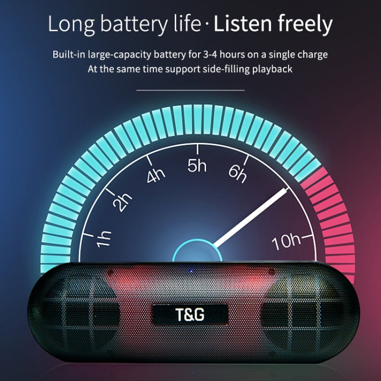 T&G TG148 Portable Stereo Audio Super Bass LED Lantern Pill Wireless Bluetooth Speaker(Red)