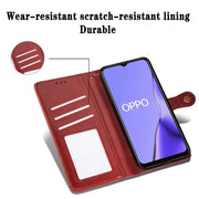 For OPPO A5 2020 / A9 2020 Retro Solid Color Leather Buckle Phone Case with Lanyard & Photo Frame & Card Slot & Wallet & Stand Function(Red)