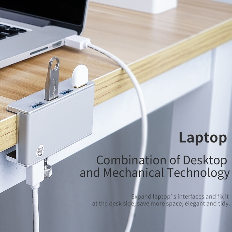 ORICO  MH4PU-P Aluminum Alloy 4 Ports USB3.0 Clip-type HUB(Silver)