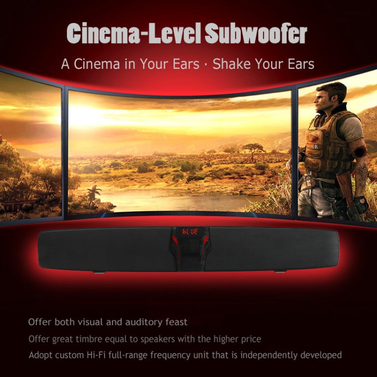 New Rixing NR7017 TWS Portable 10W Stereo Surround Soundbar Bluetooth Speaker with Microphone(Black)