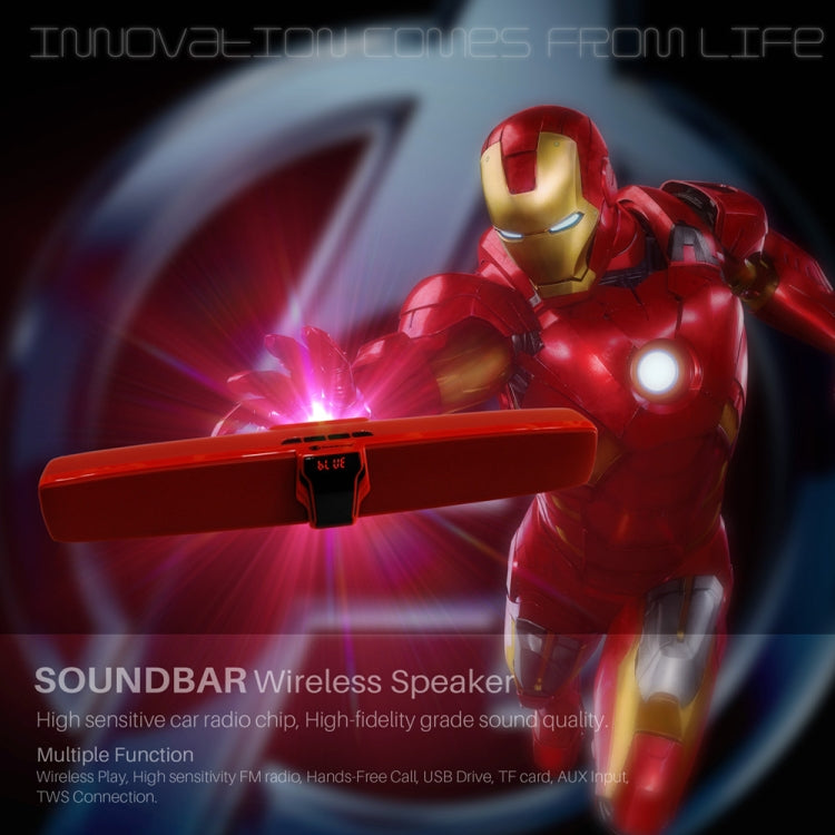 New Rixing NR7017 TWS Portable 10W Stereo Surround Soundbar Bluetooth Speaker with Microphone(Red)
