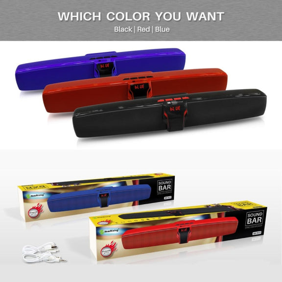 New Rixing NR7017 TWS Portable 10W Stereo Surround Soundbar Bluetooth Speaker with Microphone(Red)