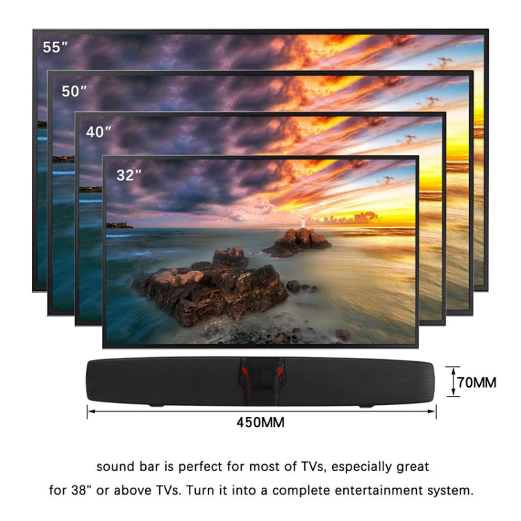 New Rixing NR7017 TWS Portable 10W Stereo Surround Soundbar Bluetooth Speaker with Microphone(Red)