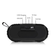 New Rixing NR5016 Wireless Portable Bluetooth Speaker Stereo Sound 10W System Music Subwoofer Column, Support TF Card, FM(Black)