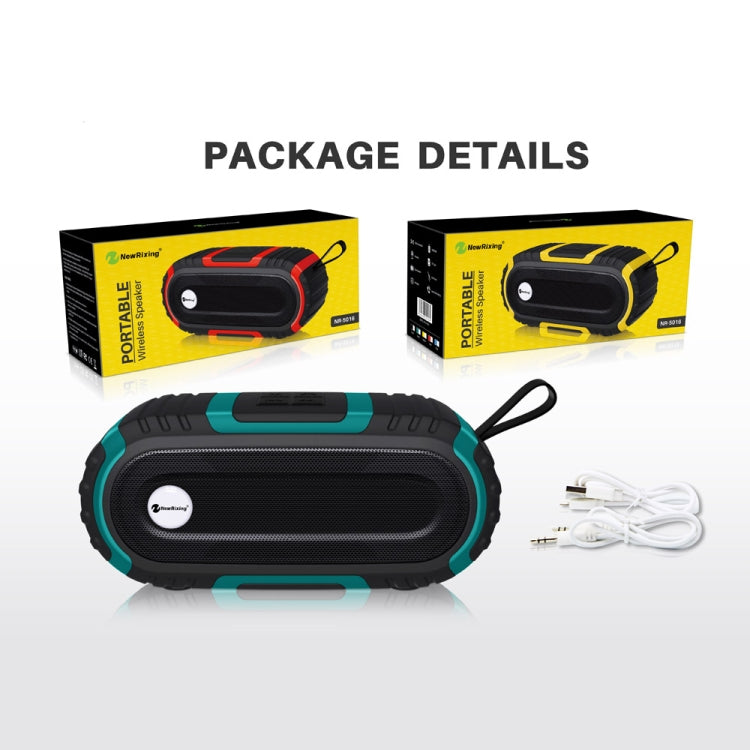 New Rixing NR5016 Wireless Portable Bluetooth Speaker Stereo Sound 10W System Music Subwoofer Column, Support TF Card, FM(Black)