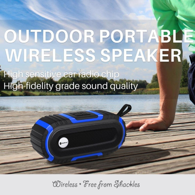 New Rixing NR5016 Wireless Portable Bluetooth Speaker Stereo Sound 10W System Music Subwoofer Column, Support TF Card, FM(Black)