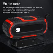 New Rixing NR5016 Wireless Portable Bluetooth Speaker Stereo Sound 10W System Music Subwoofer Column, Support TF Card, FM(Red)