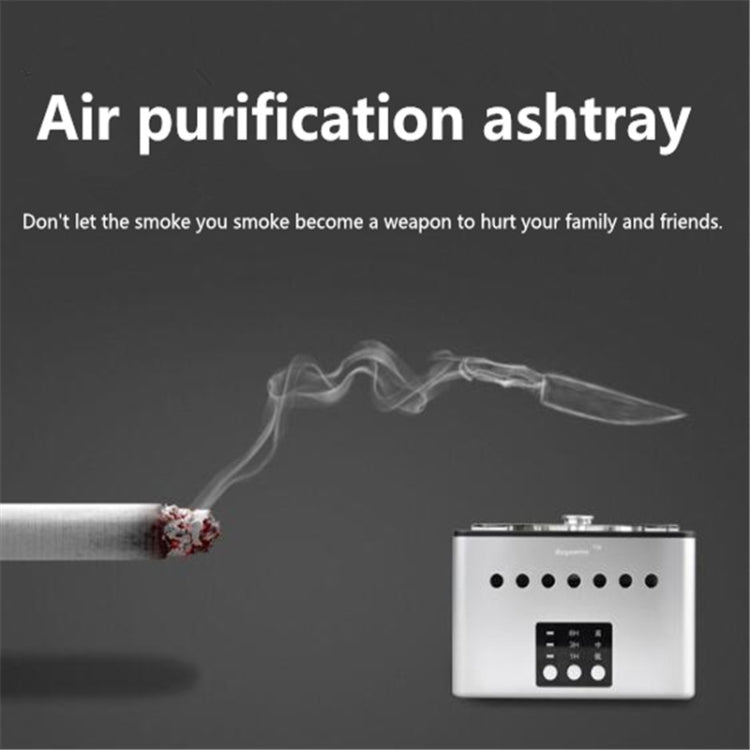Filter Purification Ashtray Negative Ion Ashtray Intelligent Ashtray(Silver)