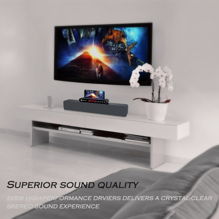 Newrixing NR-5017 LED Bluetooth Portable Speaker TWS Connection Loudspeaker Sound System 10W Stereo Surround Speaker(Black)