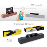 Newrixing NR-5017 LED Bluetooth Portable Speaker TWS Connection Loudspeaker Sound System 10W Stereo Surround Speaker(Black)